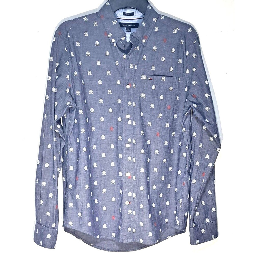 Tommy Hilfiger Men's Button Down Shirt Stretch Extendible Size S/P Long Sleeve